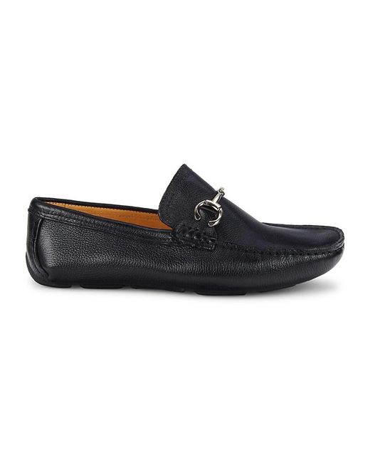 saks fifth avenue men's redford leather backless loafers