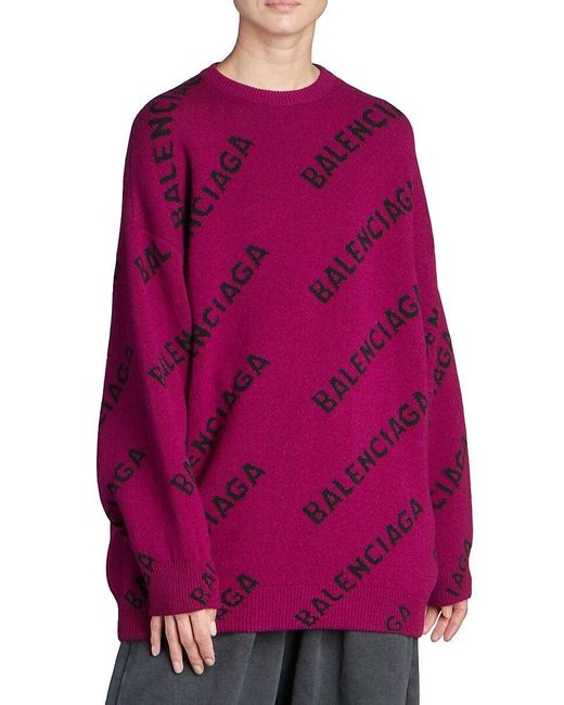 balenciaga pink logo sweater