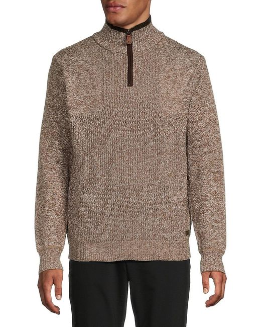 Buffalo David Bitton Brown 'Werneck Quarter-Zip Sweater for men