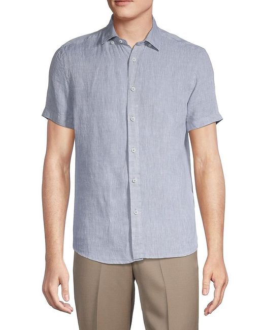 Report Collection Textured Linen Shirt in Gray for Men Lyst