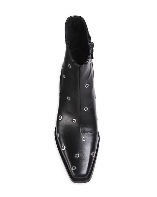 Rag & Bone Black Joni 50Mm Grommet Leather Boots