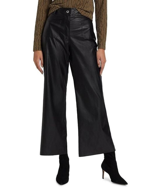 If Only Studio Black Faux Leather Wide-Leg Pants