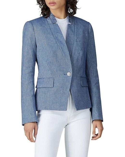 Veronica Beard Farley Dickey Crepe Jacket in Blue Lyst