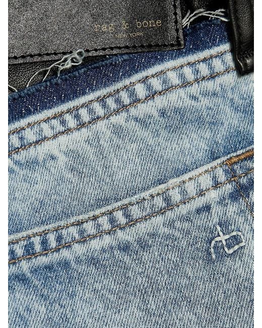 Rag & Bone Blue Shea High-Rise Straight-Leg Combo Jeans