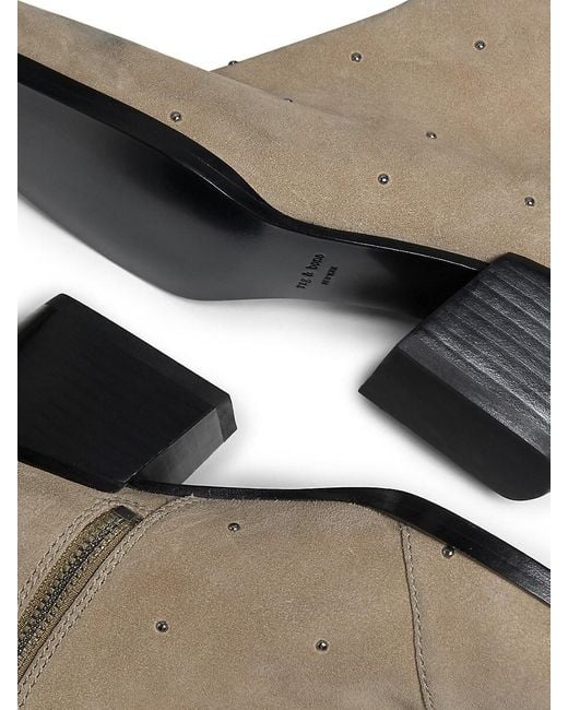 Rag & Bone Natural Joni Studded Suede Zip Boots
