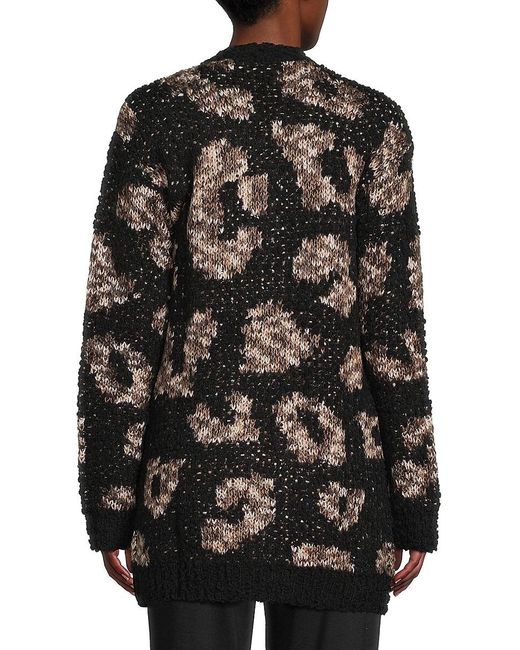 Bobeau Animal Print Open Front Cardigan in Black Lyst UK