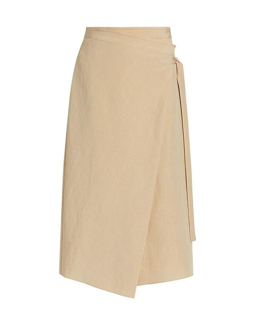 Vince Natural Asymmetric Wrap Midi-Skirt