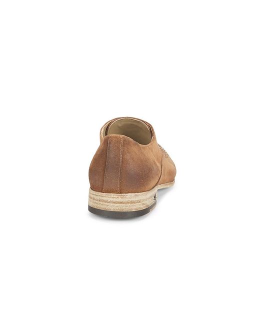 John Richmond Brown Studded Suede Oxford Shoes for men