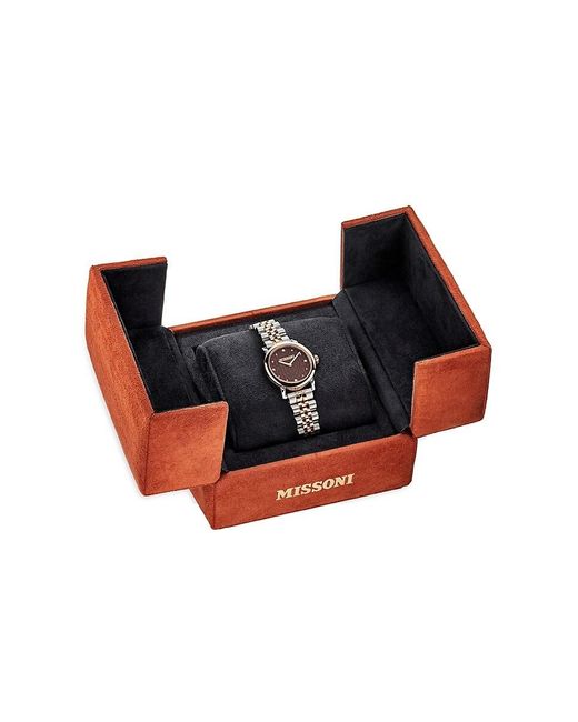 Missoni Metallic Mini Monogram 28mm Two Tone Stainless Steel Bracelet Watch