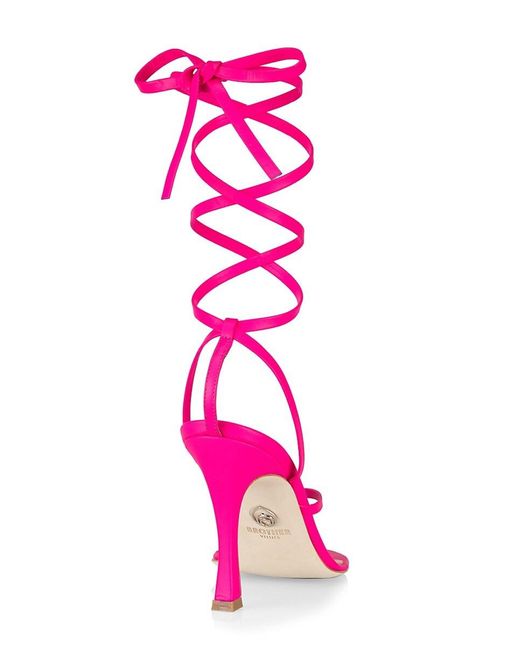 Brother Vellies Bike Leather Ankle Wrap Sandals in Pink Lyst UK