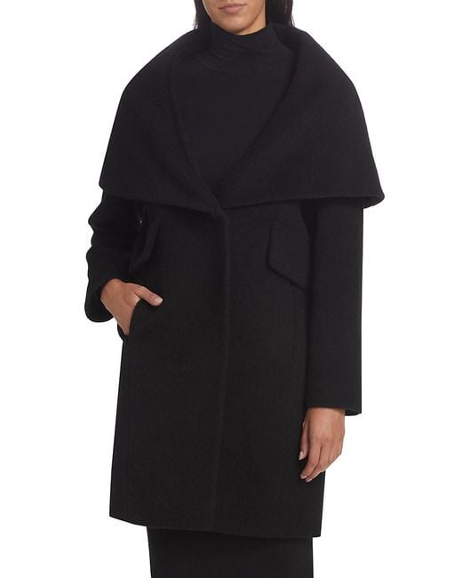 Mercer Collective Black Lori Cape-Hood Cocoon Coat