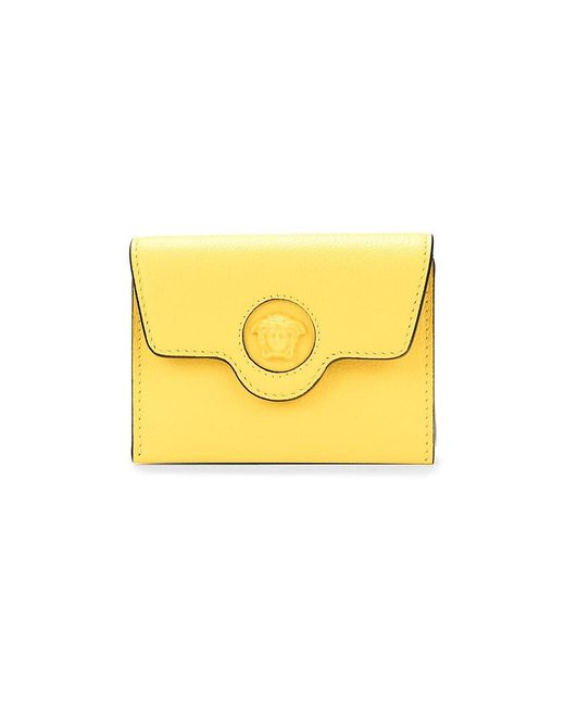 Versace Yellow Logo Leather Card Case