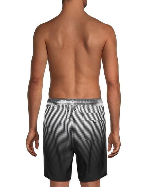 Calvin Klein Gray Striped Ombre Swim Shorts for men