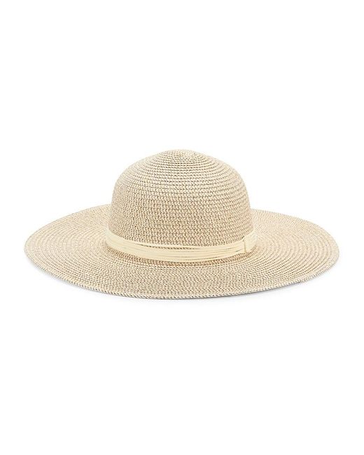 Vince Camuto Natural Band Trim Floppy Hat