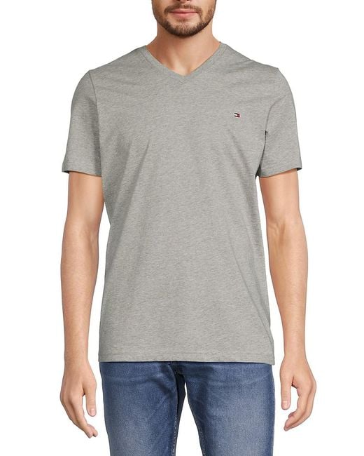 Tommy Hilfiger Gray Core Flag Tee for men