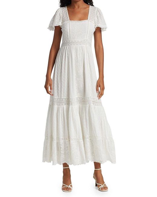 LoveShackFancy Bridal Norma Dress in White | Lyst