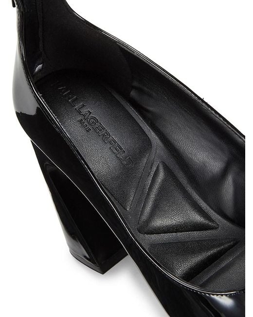 Karl Lagerfeld Black Pavla 90Mm Block Heel Pumps