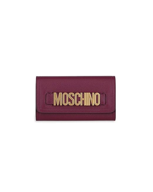 Moschino Purple Logo Leather Long Wallet