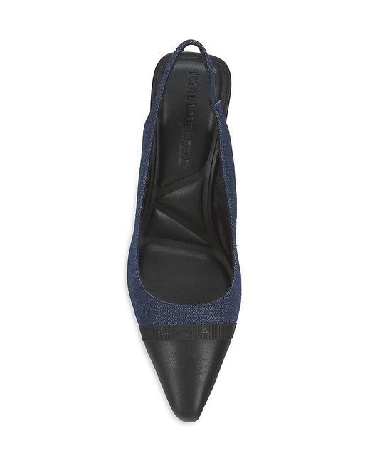 Karl Lagerfeld Blue Kinsely 75Mm Denim Slingback Pumps