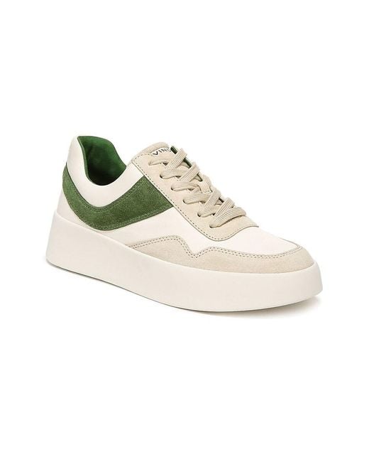 Vince Metallic Warren Court Leather & Suede Sneakers