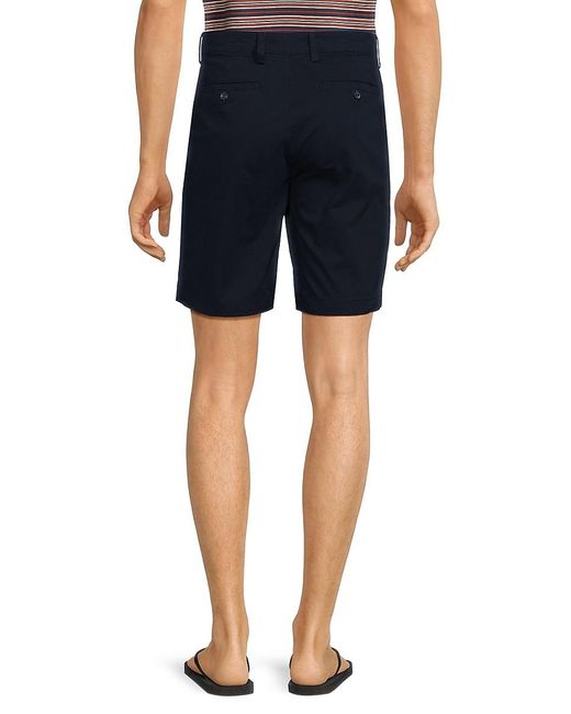 Slate & Stone Blue Twill Flat Front Shorts for men