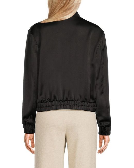 Halston Heritage Black Zip Bomber Jacket