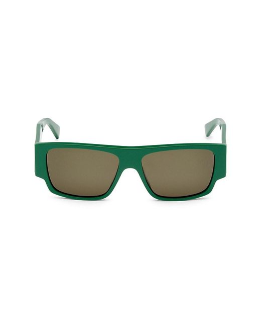 Bottega Veneta Green 57Mm Square Sunglasses