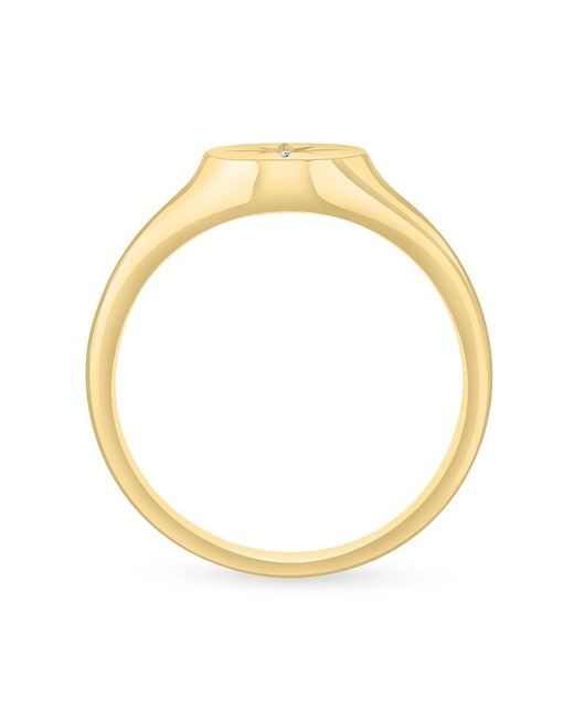 Effy Metallic 14k Yellow Gold & 0.001 Tcw Diamond Star Signet Ring