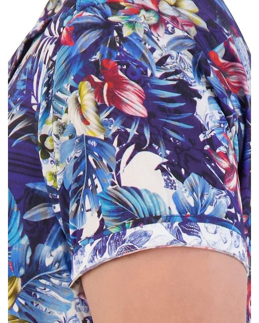 Robert Graham Blue Merrick Floral Camp Shirt for men