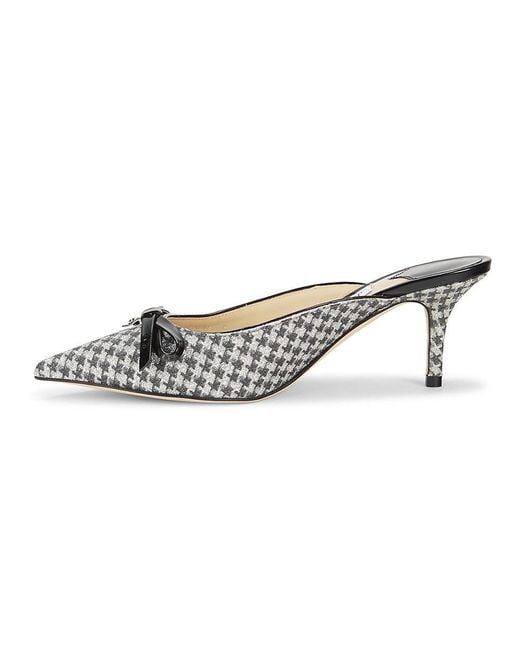 Jimmy Choo Metallic Scarlette 65Mm Houndstooth Pointed-Toe Mules