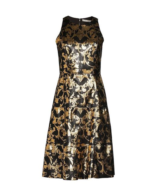 Alice Olivia Alice Olivia Leandra Brocade Faux Leather Fit