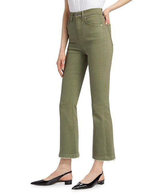 Veronica Beard Green Carson Flared Ankle Jeans