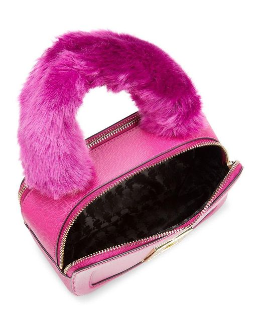 Karl Lagerfeld Simone Faux Fur Trim Crossbody Bag in Pink Lyst
