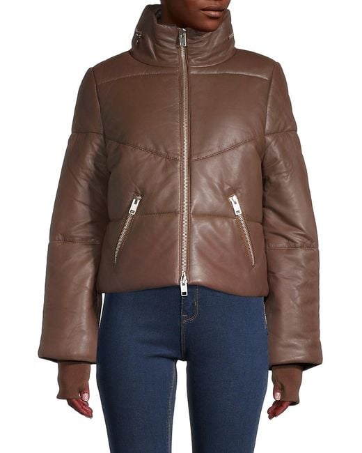 Walter Baker Edwina Lamb Leather Puffer Jacket Lyst