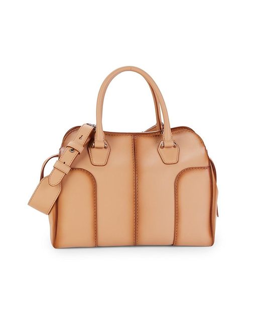 Tod's Leather Convertible Top Handle Bag in Natural | Lyst Canada