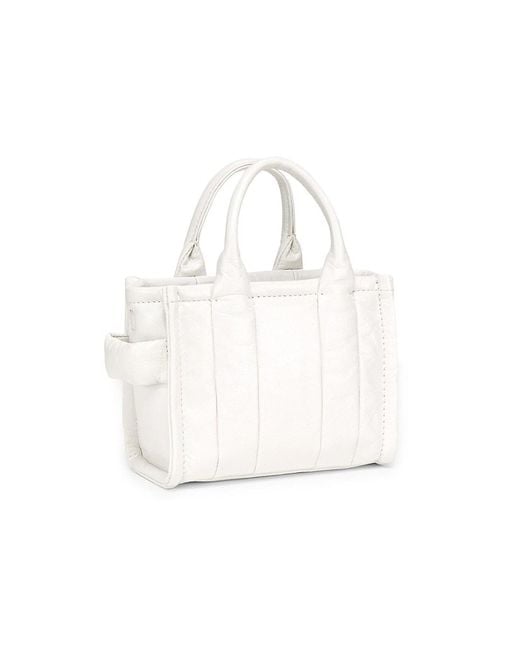 Marc Jacobs White Mini The Tote Bag Leather Tote