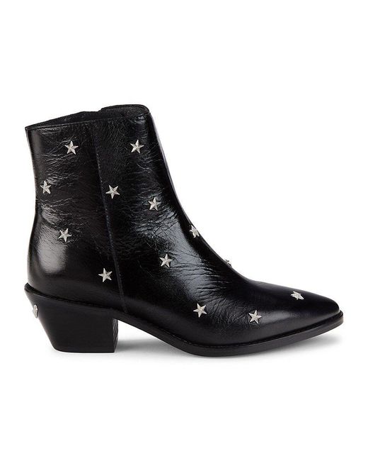 Zadig & Voltaire Black Tyler Star Patent Leather Ankle Boots