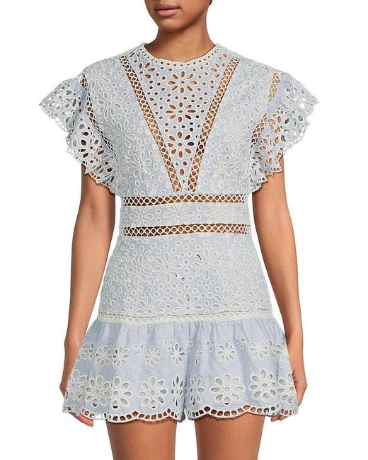 Saylor Gray Shanice Eyelet Embroidered Romper