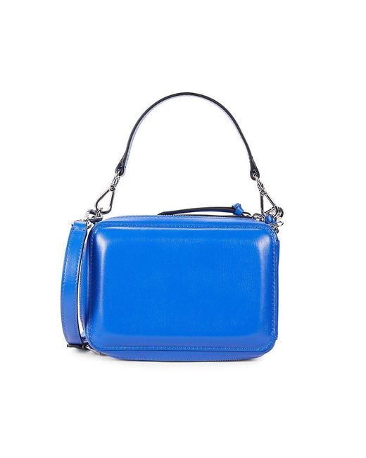 Ganni Banner Leather Camera Bag in Blue | Lyst