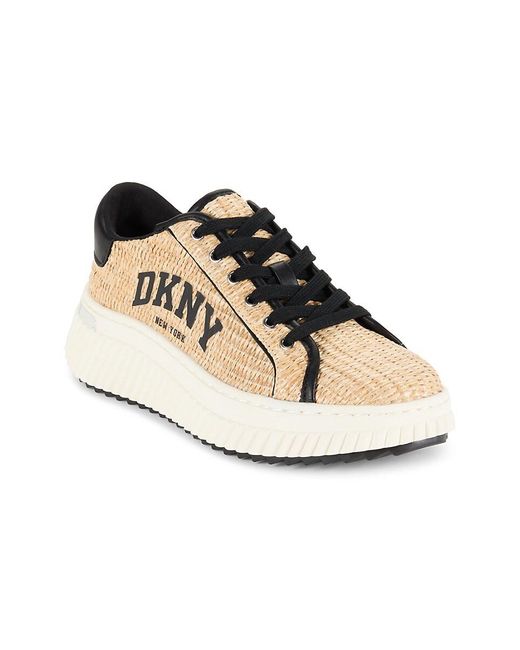 DKNY Natural Leon Logo Chunky Low Top Sneakers