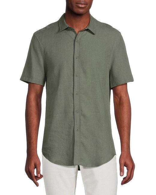 Onia Green Linen Blend Shirt for men