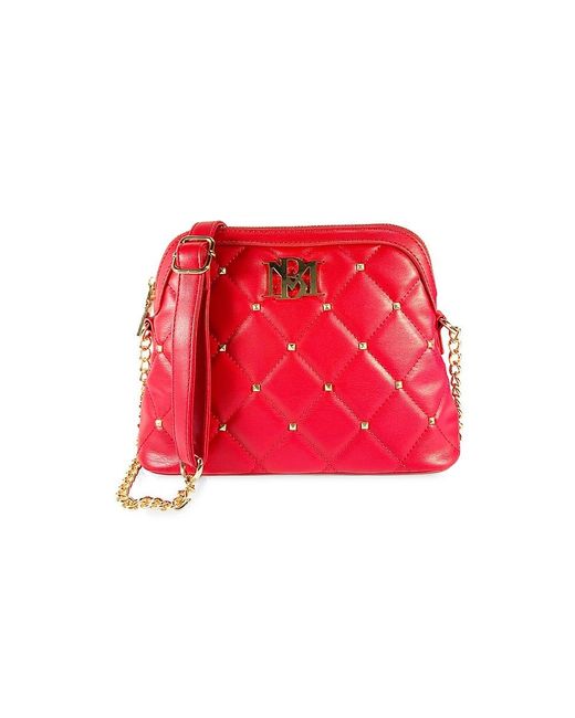 Badgley Mischka Faux-leather Quilted Dome Crossbody Bag in Red | Lyst