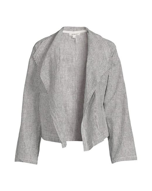 Max Studio Striped Linen Blend Open Front Jacket in Grey Lyst UK