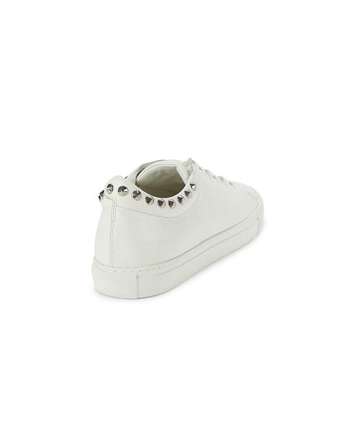 Zadig & Voltaire White Fred Studded Leather Sneakers for men
