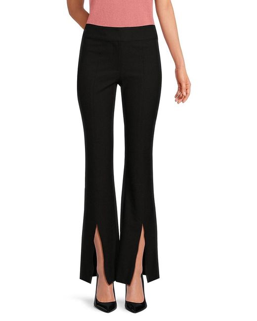 10 Crosby Derek Lam Black Maeve Slit-Hem Flare Trousers