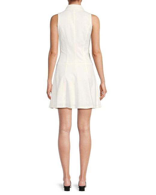 DKNY White Panelled Mini Shirtdress