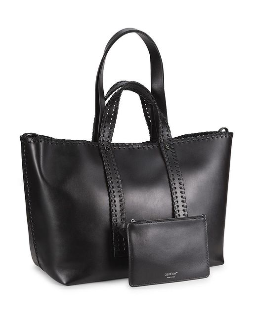 Off-White c/o Virgil Abloh Black Leather Tote Bag