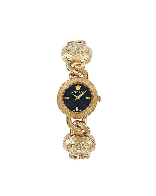 Versace Metallic Stud Icon 26mm Goldtone Stainless Steel Bracelet Watch