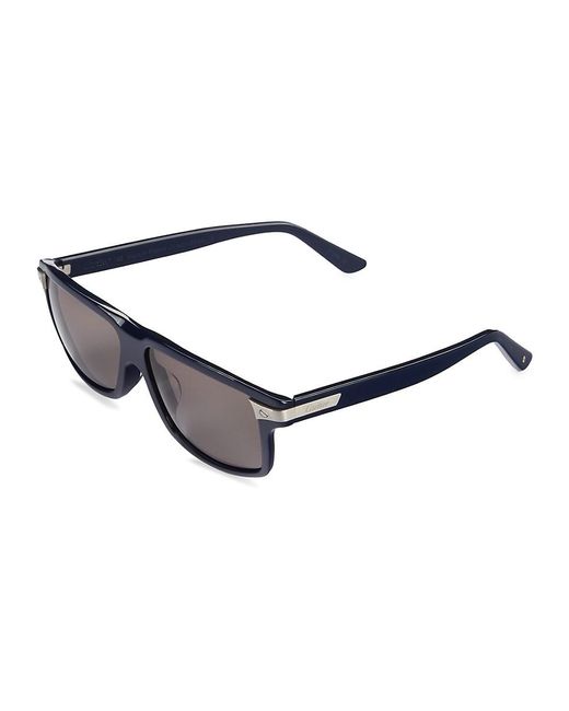 Cartier Blue 56Mm Rectangle Sunglasses