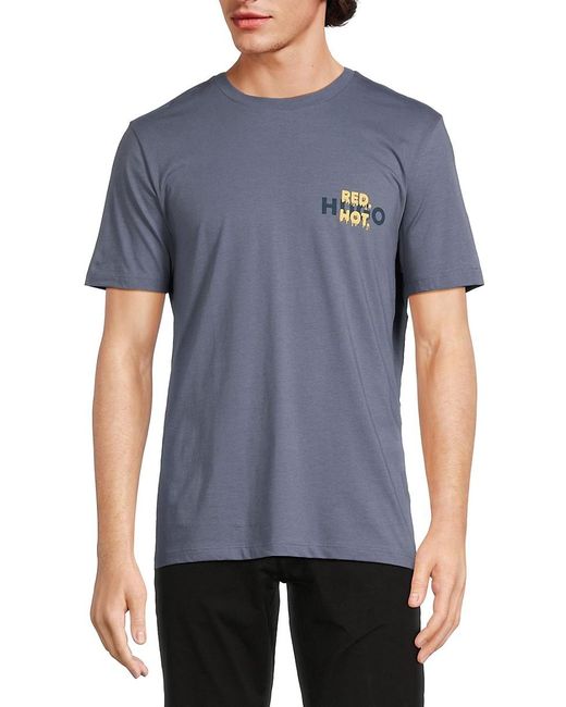 HUGO Blue Domayhot Hot Logo Logo T-Shirt for men